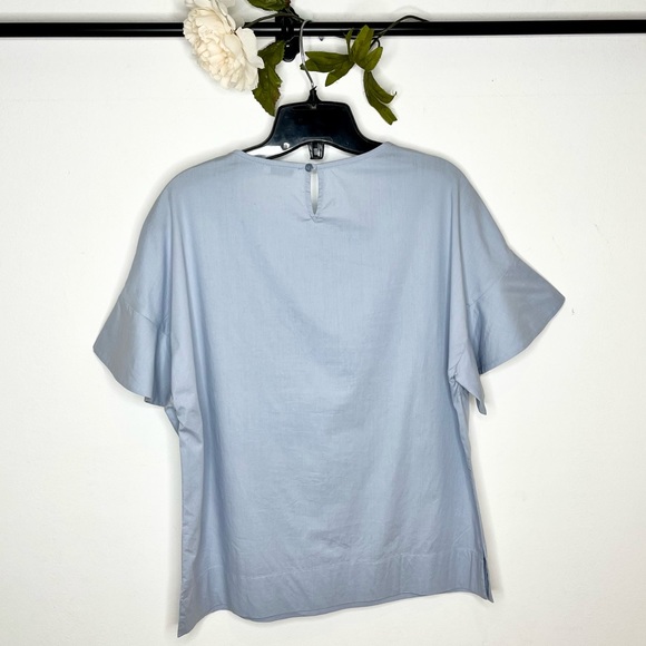 Peserico Stretch Cotton Flutter Sleeve Top - Picture 3 of 7